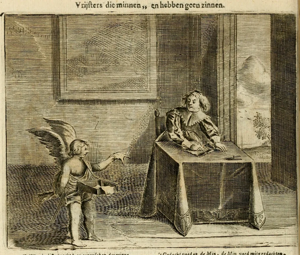 An illustration from Pampiere wereld, ofte, Wereldsche oeffeninge : waer in begrepen zijn meest alle de rijmen en werken, 1681, leaf 337
