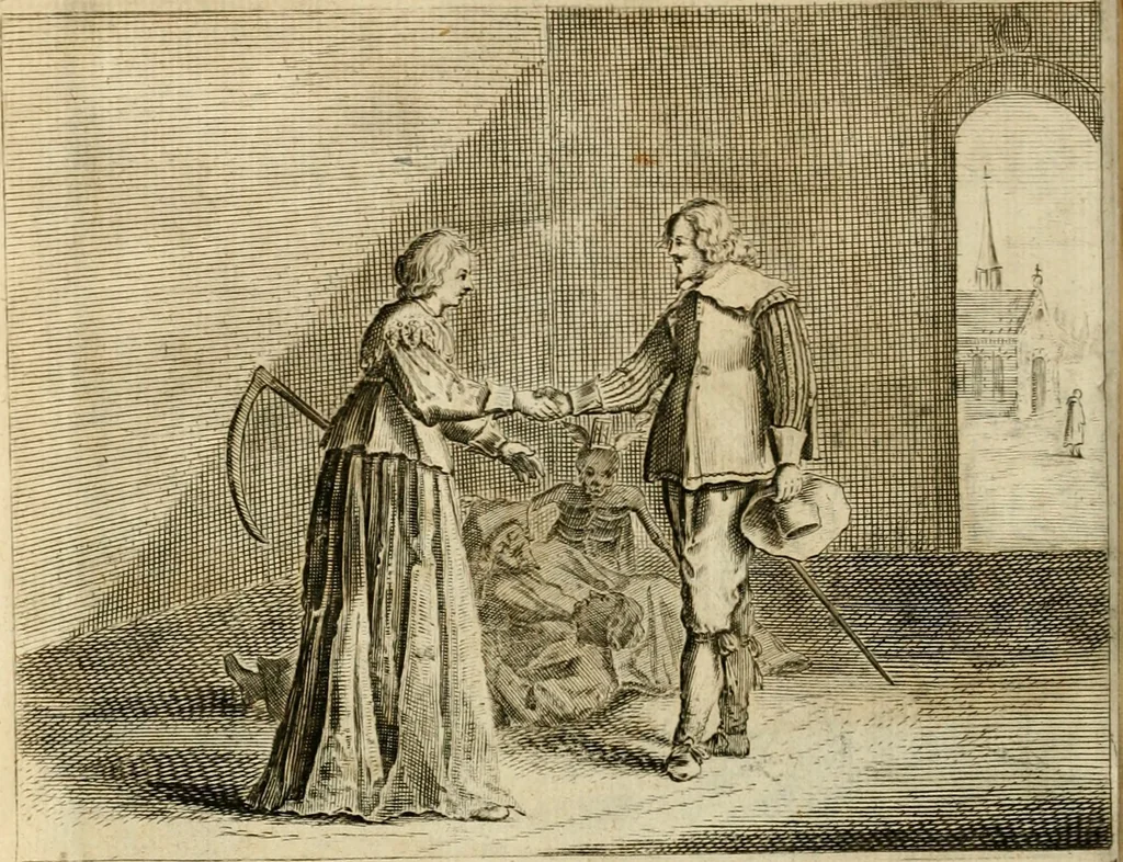 An illustration from Pampiere wereld, ofte, Wereldsche oeffeninge : waer in begrepen zijn meest alle de rijmen en werken, 1681, leaf 341
