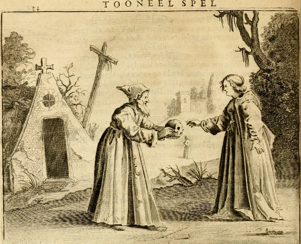 An illustration from Pampiere wereld, ofte, Wereldsche oeffeninge : waer in begrepen zijn meest alle de rijmen en werken, 1681, leaf 375