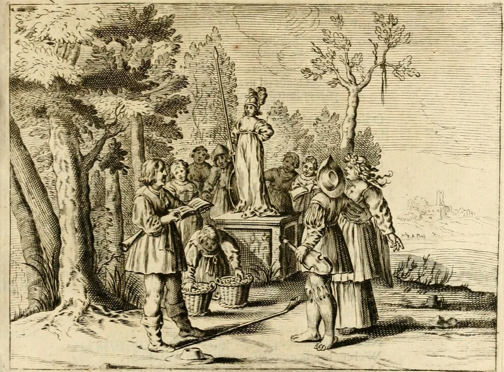 An illustration from Pampiere wereld, ofte, Wereldsche oeffeninge : waer in begrepen zijn meest alle de rijmen en werken, 1681, leaf 572