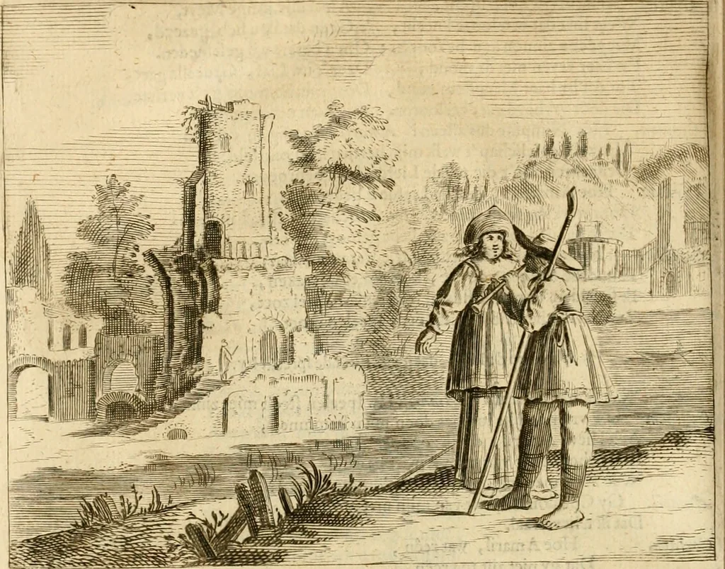 An illustration from Pampiere wereld, ofte, Wereldsche oeffeninge : waer in begrepen zijn meest alle de rijmen en werken, 1681, leaf 577