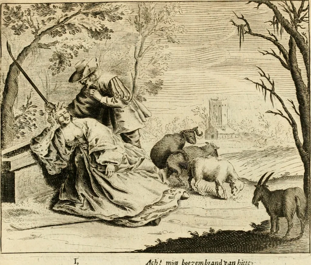 An illustration from Pampiere wereld, ofte, Wereldsche oeffeninge : waer in begrepen zijn meest alle de rijmen en werken, 1681, leaf 722