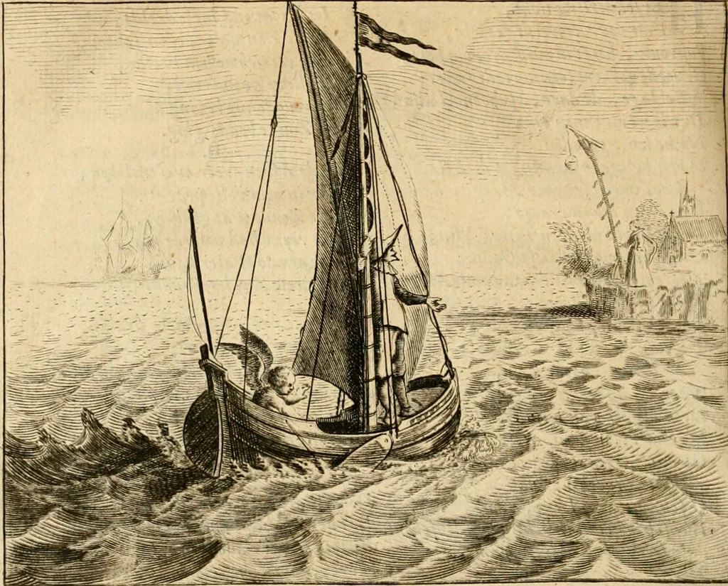 An illustration from Pampiere wereld, ofte, Wereldsche oeffeninge : waer in begrepen zijn meest alle de rijmen en werken, 1681, leaf 741