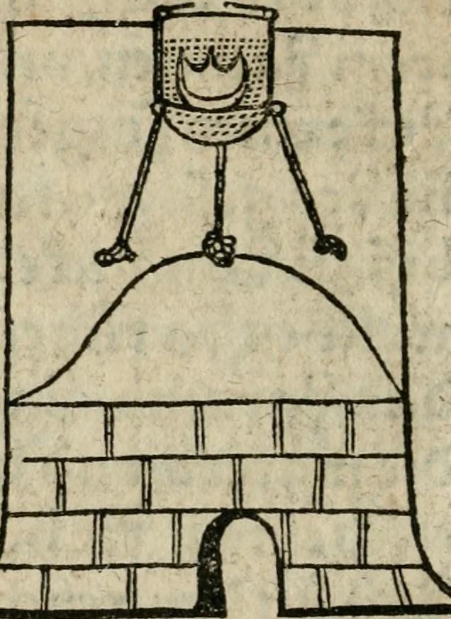 An illustration from Pandora, das ist, Die edleste Gab Gottes, oder, Der werde vnnd heilsamme Stein der Weysen, mit welchem die alten Philosophi, auch Theophrastus Paracelsus, die vnvolkom[m]ene Metallen, durch Gewalt des Fewrs verbessert, sampt allerley schädliche vnd unheilsame Kranckheiten, innerlich vnd eusserlich haben vertrieben : ein Guldener Schatz, welcher durch einen Liebhaber diser Kunst, von seinem Untergang errettet ist worden, vnnd zu Nutz allen Menschen, fürnem[m]lich den Liebhabern der Paracelsischen Artzney, erst jetz in Truck verfertiget, 1582, leaf 177