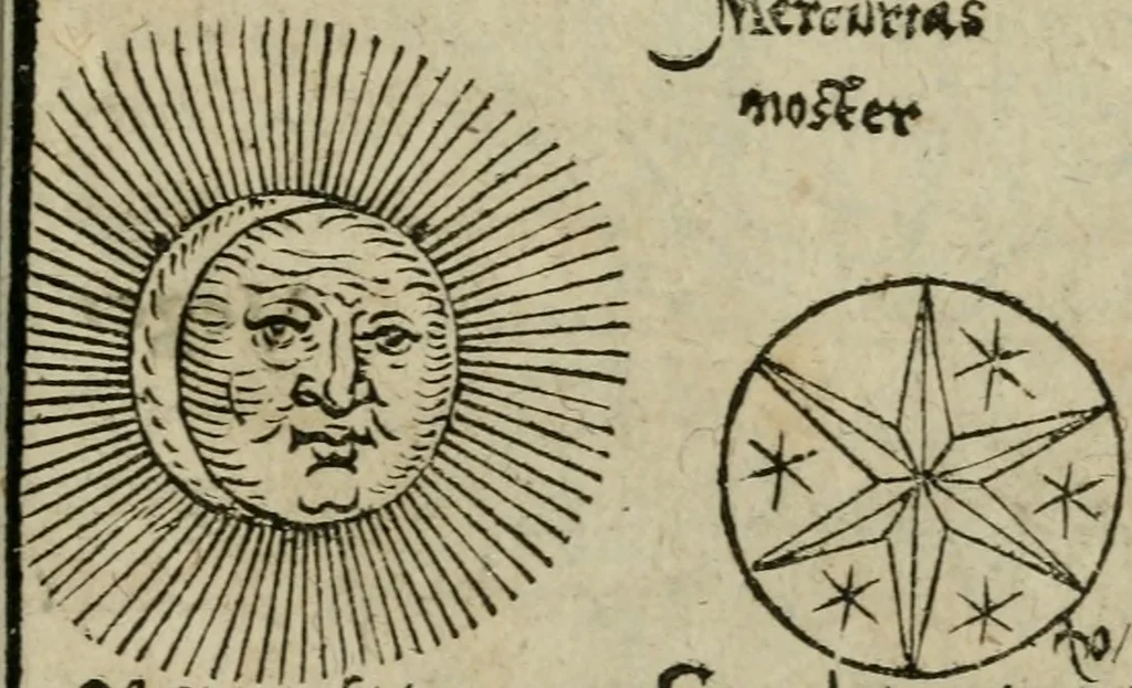 An illustration from Pandora, das ist, Die edleste Gab Gottes, oder, Der werde vnnd heilsamme Stein der Weysen, mit welchem die alten Philosophi, auch Theophrastus Paracelsus, die vnvolkom[m]ene Metallen, durch Gewalt des Fewrs verbessert, sampt allerley schädliche vnd unheilsame Kranckheiten, innerlich vnd eusserlich haben vertrieben : ein Guldener Schatz, welcher durch einen Liebhaber diser Kunst, von seinem Untergang errettet ist worden, vnnd zu Nutz allen Menschen, fürnem[m]lich den Liebhabern der Paracelsischen Artzney, erst jetz in Truck verfertiget, 1582, leaf 264
