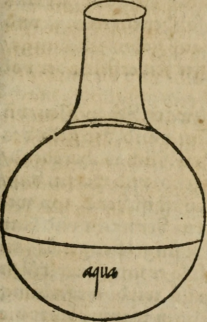 An illustration from Pandora, das ist, Die edleste Gab Gottes, oder, Der werde vnnd heilsamme Stein der Weysen, mit welchem die alten Philosophi, auch Theophrastus Paracelsus, die vnvolkom[m]ene Metallen, durch Gewalt des Fewrs verbessert, sampt allerley schädliche vnd unheilsame Kranckheiten, innerlich vnd eusserlich haben vertrieben : ein Guldener Schatz, welcher durch einen Liebhaber diser Kunst, von seinem Untergang errettet ist worden, vnnd zu Nutz allen Menschen, fürnem[m]lich den Liebhabern der Paracelsischen Artzney, erst jetz in Truck verfertiget, 1582, leaf 52