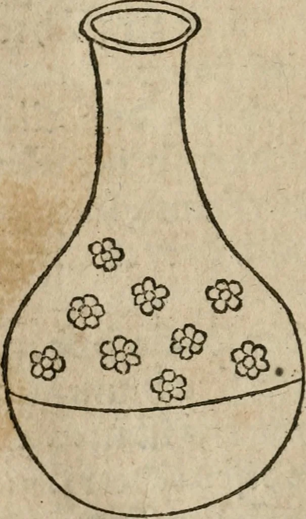 An illustration from Pandora, das ist, Die edleste Gab Gottes, oder, Der werde vnnd heilsamme Stein der Weysen, mit welchem die alten Philosophi, auch Theophrastus Paracelsus, die vnvolkom[m]ene Metallen, durch Gewalt des Fewrs verbessert, sampt allerley schädliche vnd unheilsame Kranckheiten, innerlich vnd eusserlich haben vertrieben : ein Guldener Schatz, welcher durch einen Liebhaber diser Kunst, von seinem Untergang errettet ist worden, vnnd zu Nutz allen Menschen, fürnem[m]lich den Liebhabern der Paracelsischen Artzney, erst jetz in Truck verfertiget, 1582, leaf 63