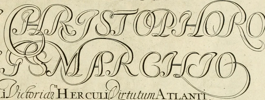 An illustration from Panegyricus aeternaturae gloriae invictissimo semper hostium triumphatori ... Ioanni Christophoro Königsmarchio ... destinatus : atq[ue] hoc die, qui laudum ipsius primus factorum supremus est, non dolori at solatio, non funeri sed splendori, coelo orbi posteris in gloriam famam exemplum expositus ..., 1663, leaf 6