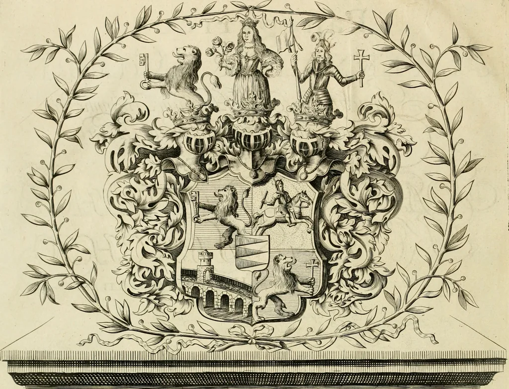 An illustration from Panegyricus aeternaturae gloriae invictissimo semper hostium triumphatori ... Ioanni Christophoro Königsmarchio ... destinatus : atq[ue] hoc die, qui laudum ipsius primus factorum supremus est, non dolori at solatio, non funeri sed splendori, coelo orbi posteris in gloriam famam exemplum expositus ..., 1663, leaf 7