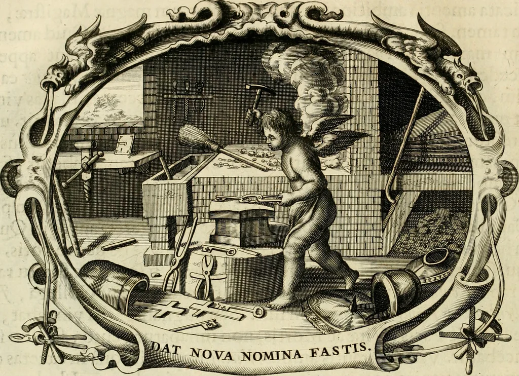 An illustration from Panegyricus aeternaturae gloriae invictissimo semper hostium triumphatori ... Ioanni Christophoro Königsmarchio ... destinatus : atq[ue] hoc die, qui laudum ipsius primus factorum supremus est, non dolori at solatio, non funeri sed splendori, coelo orbi posteris in gloriam famam exemplum expositus ..., 1663, leaf 93