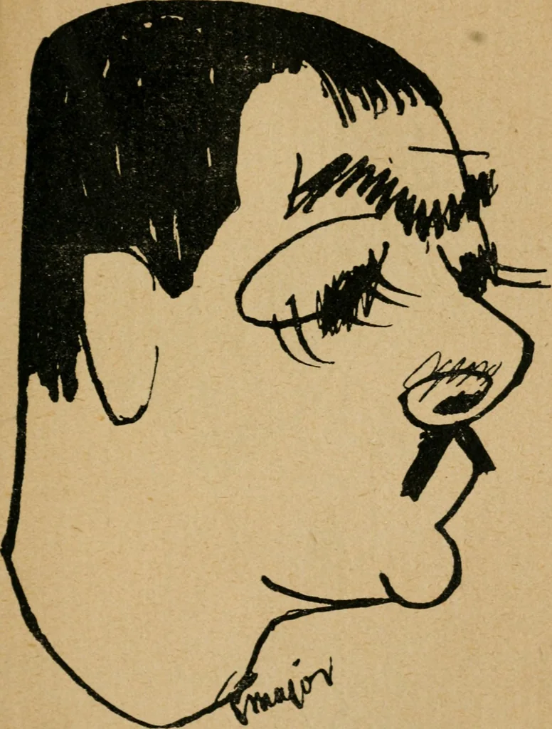 An illustration from Panoptikuma : irók és hirlapirók karrikaturái, 1913, leaf 10