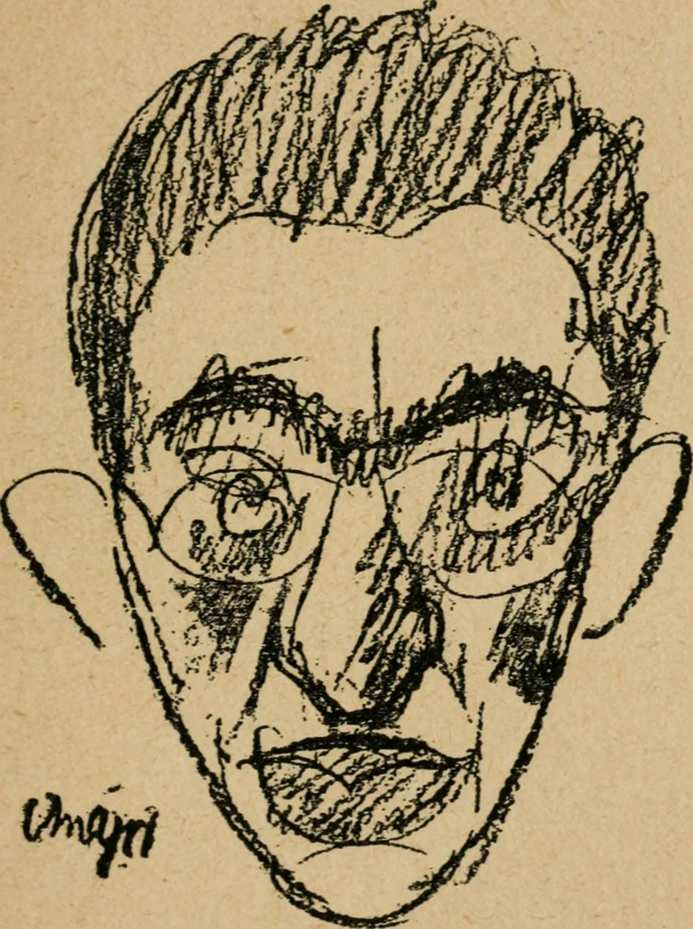 An illustration from Panoptikuma : irók és hirlapirók karrikaturái, 1913, leaf 108