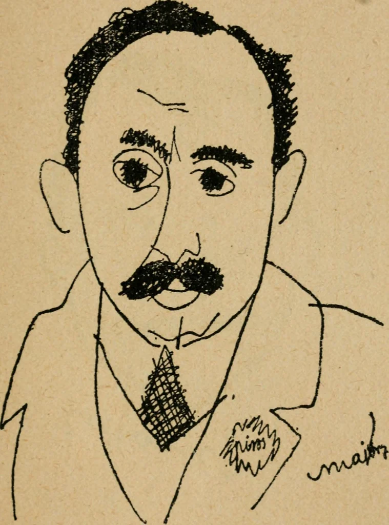 An illustration from Panoptikuma : irók és hirlapirók karrikaturái, 1913, leaf 112
