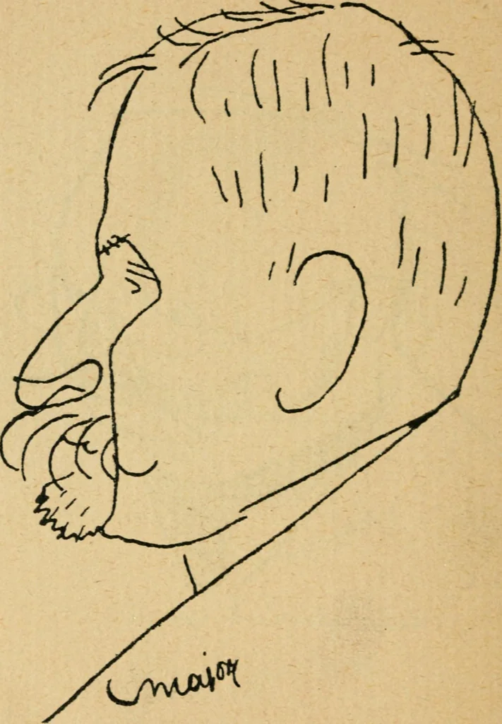An illustration from Panoptikuma : irók és hirlapirók karrikaturái, 1913, leaf 115