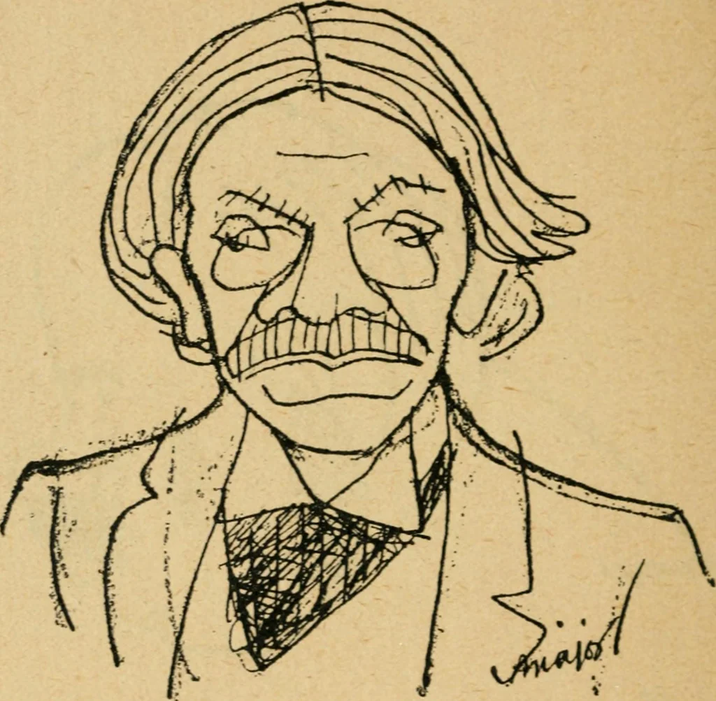 An illustration from Panoptikuma : irók és hirlapirók karrikaturái, 1913, leaf 119
