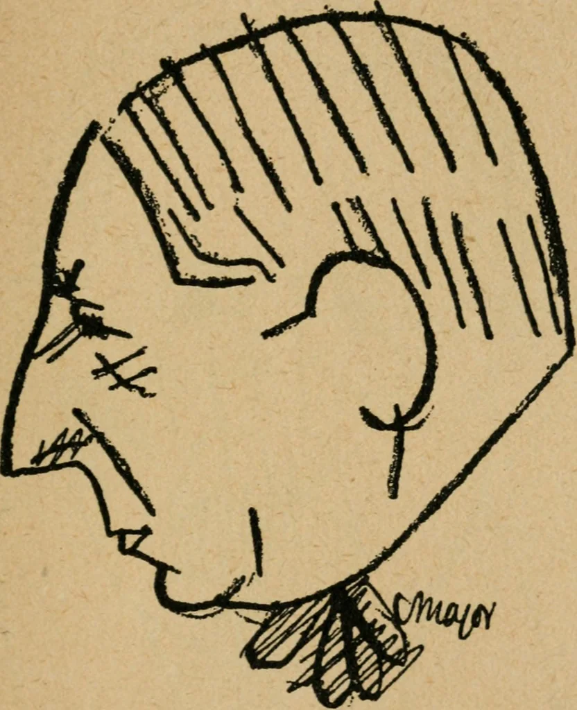 An illustration from Panoptikuma : irók és hirlapirók karrikaturái, 1913, leaf 122
