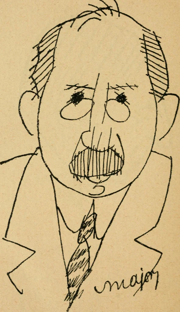 An illustration from Panoptikuma : irók és hirlapirók karrikaturái, 1913, leaf 123