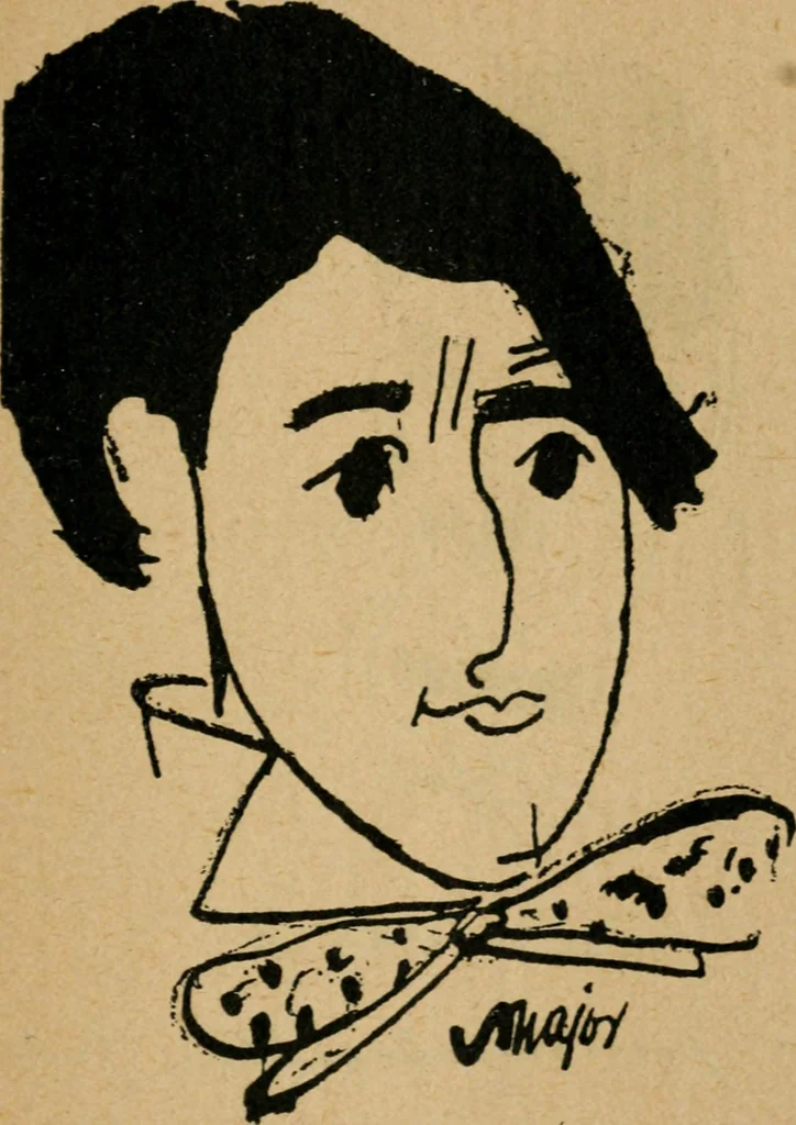 An illustration from Panoptikuma : irók és hirlapirók karrikaturái, 1913, leaf 128