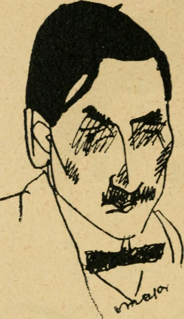 An illustration from Panoptikuma : irók és hirlapirók karrikaturái, 1913, leaf 129