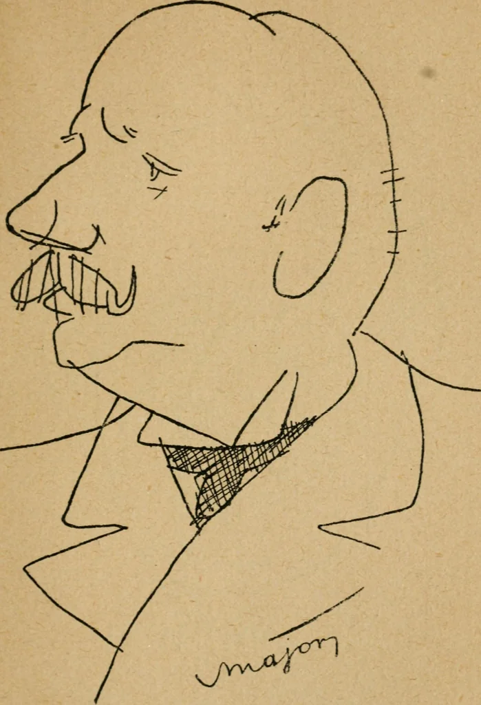 An illustration from Panoptikuma : irók és hirlapirók karrikaturái, 1913, leaf 14