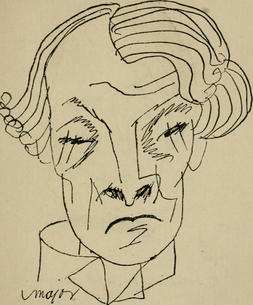 An illustration from Panoptikuma : irók és hirlapirók karrikaturái, 1913, leaf 18