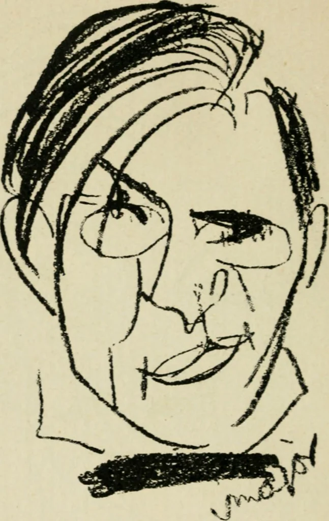 An illustration from Panoptikuma : irók és hirlapirók karrikaturái, 1913, leaf 19