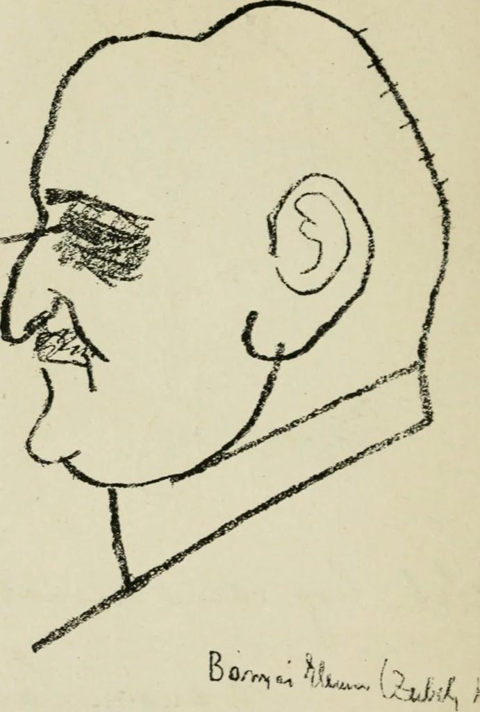 An illustration from Panoptikuma : irók és hirlapirók karrikaturái, 1913, leaf 21
