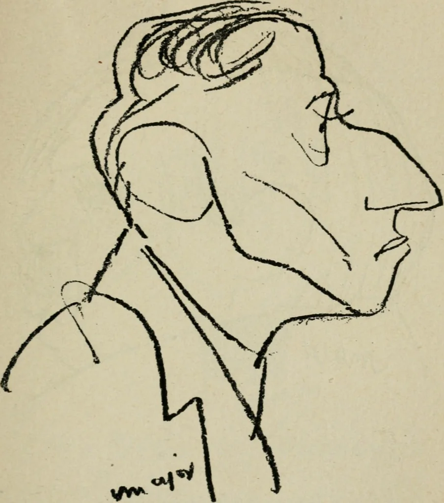 An illustration from Panoptikuma : irók és hirlapirók karrikaturái, 1913, leaf 24