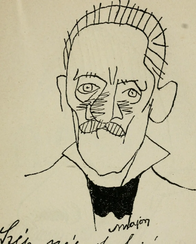 An illustration from Panoptikuma : irók és hirlapirók karrikaturái, 1913, leaf 26