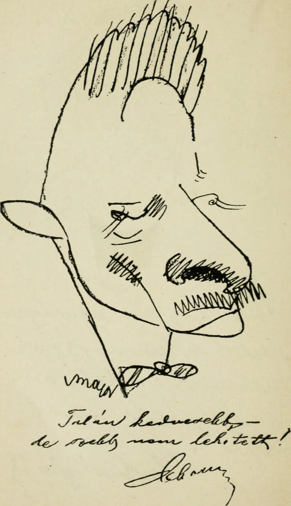 An illustration from Panoptikuma : irók és hirlapirók karrikaturái, 1913, leaf 27
