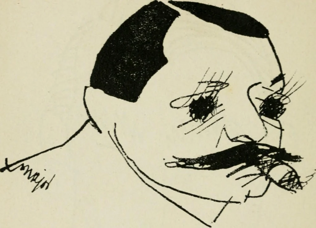 An illustration from Panoptikuma : irók és hirlapirók karrikaturái, 1913, leaf 29