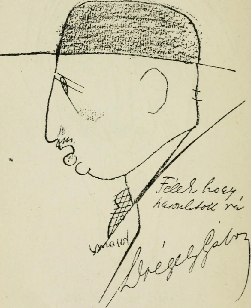 An illustration from Panoptikuma : irók és hirlapirók karrikaturái, 1913, leaf 33