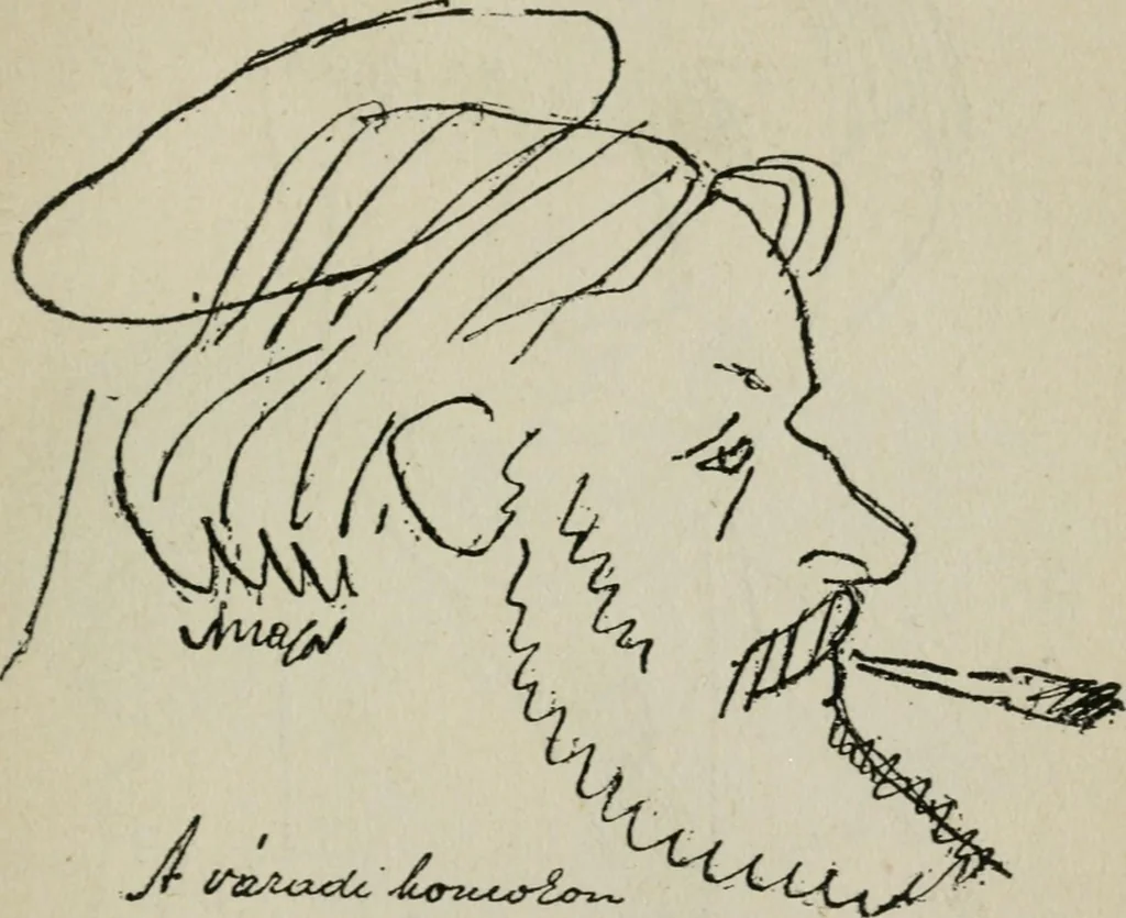 An illustration from Panoptikuma : irók és hirlapirók karrikaturái, 1913, leaf 34