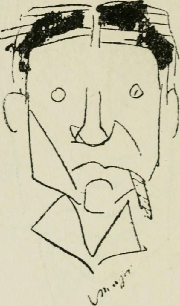 An illustration from Panoptikuma : irók és hirlapirók karrikaturái, 1913, leaf 45