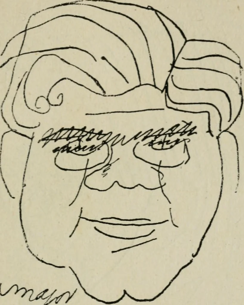 An illustration from Panoptikuma : irók és hirlapirók karrikaturái, 1913, leaf 48