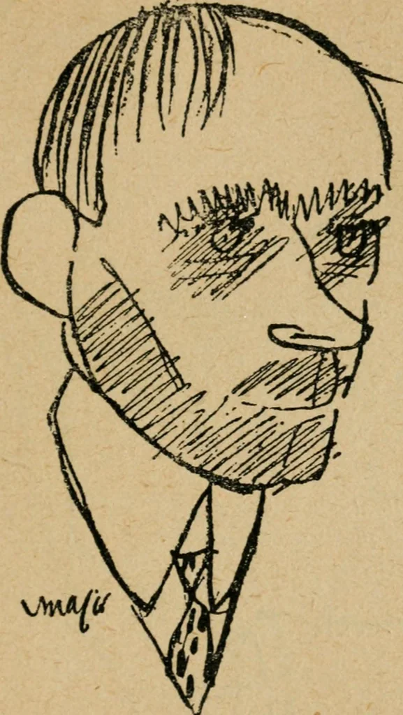 An illustration from Panoptikuma : irók és hirlapirók karrikaturái, 1913, leaf 52