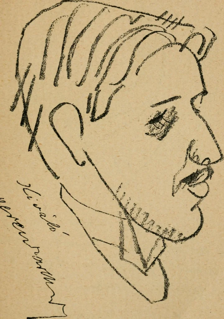 An illustration from Panoptikuma : irók és hirlapirók karrikaturái, 1913, leaf 56