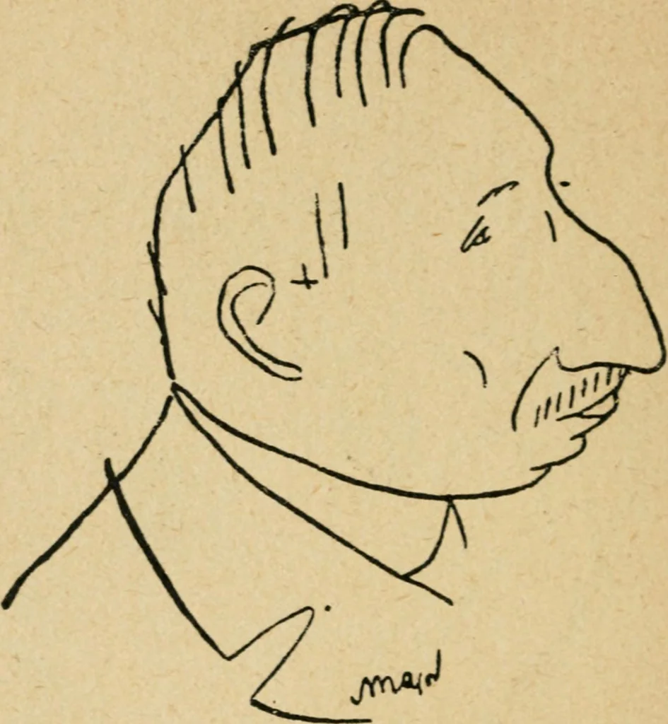 An illustration from Panoptikuma : irók és hirlapirók karrikaturái, 1913, leaf 57