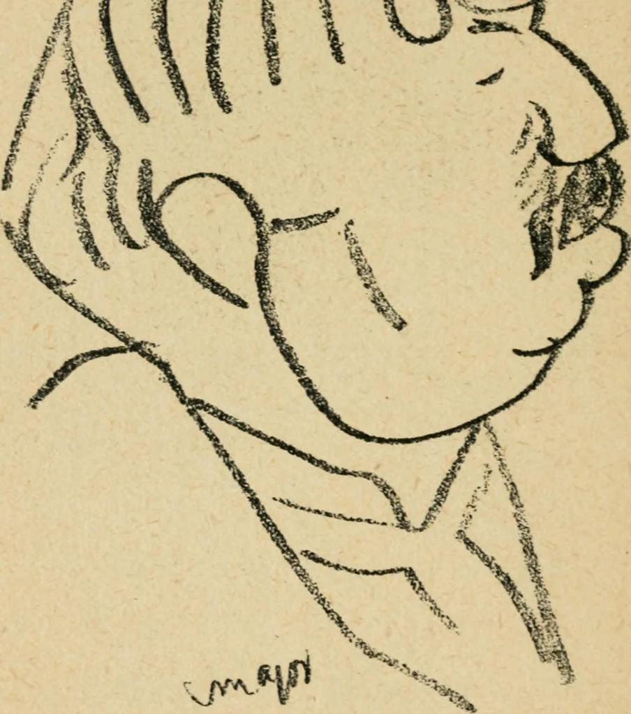 An illustration from Panoptikuma : irók és hirlapirók karrikaturái, 1913, leaf 65