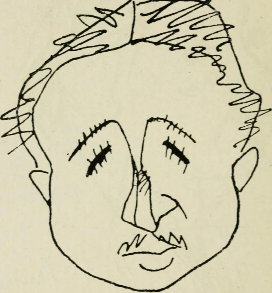 An illustration from Panoptikuma : irók és hirlapirók karrikaturái, 1913, leaf 69