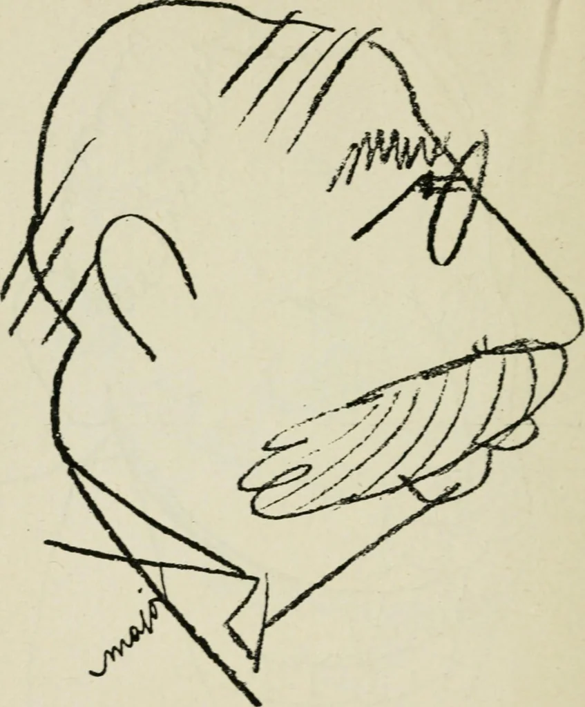 An illustration from Panoptikuma : irók és hirlapirók karrikaturái, 1913, leaf 73