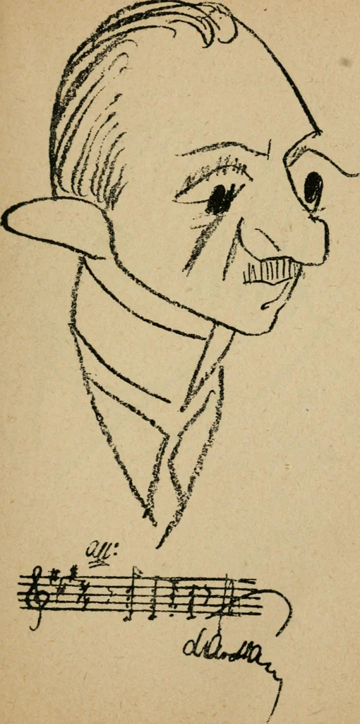 An illustration from Panoptikuma : irók és hirlapirók karrikaturái, 1913, leaf 82