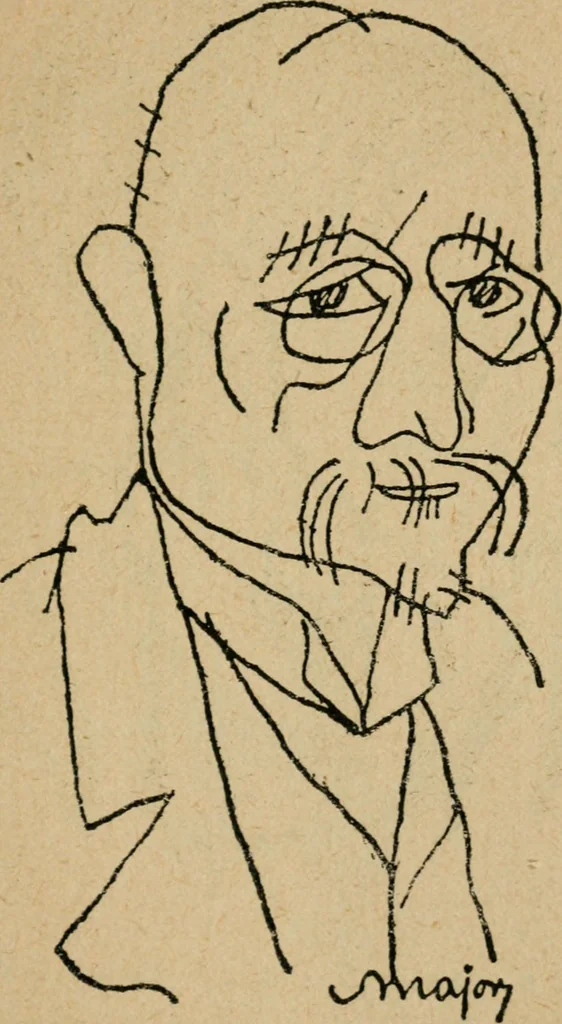 An illustration from Panoptikuma : irók és hirlapirók karrikaturái, 1913, leaf 86