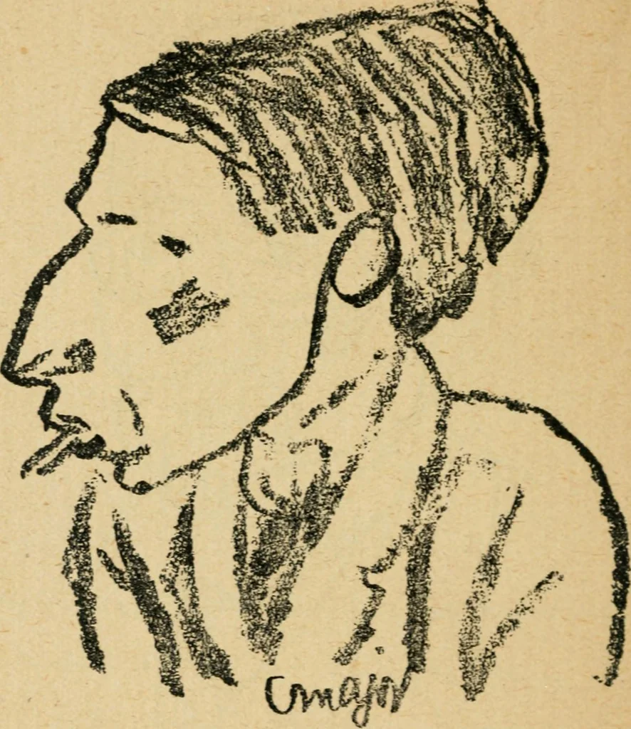 An illustration from Panoptikuma : irók és hirlapirók karrikaturái, 1913, leaf 87