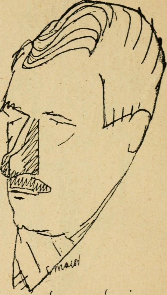 An illustration from Panoptikuma : irók és hirlapirók karrikaturái, 1913, leaf 89