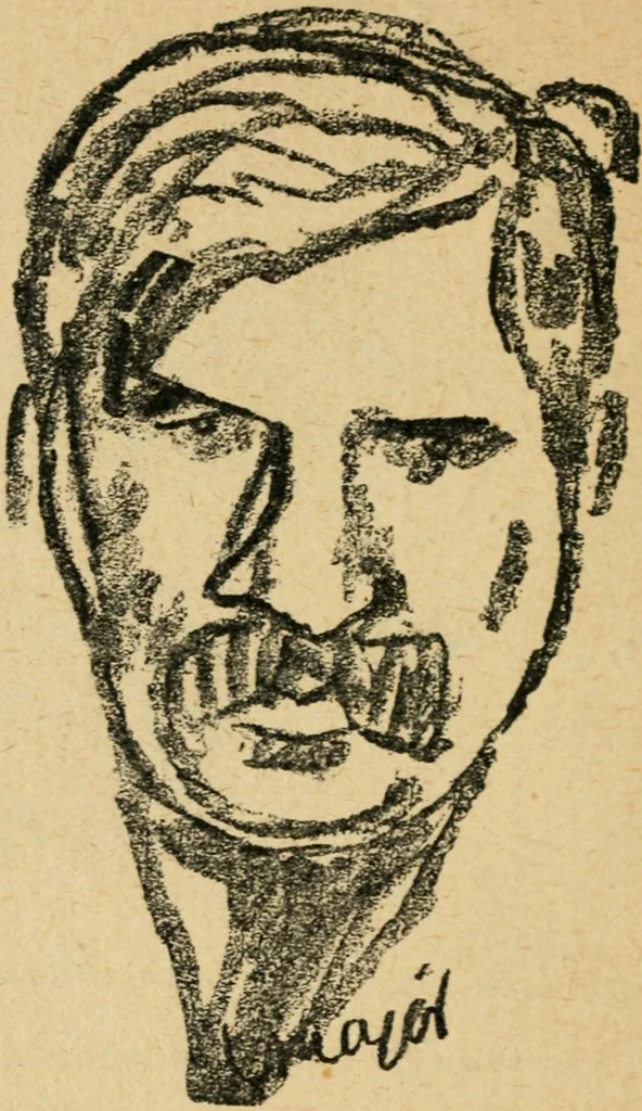 An illustration from Panoptikuma : irók és hirlapirók karrikaturái, 1913, leaf 95