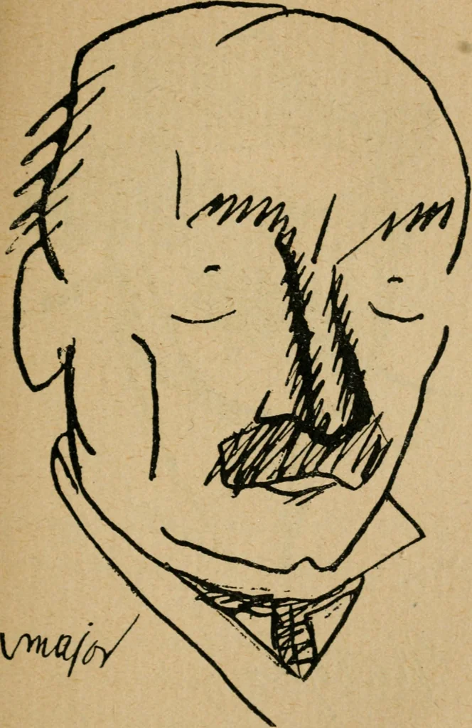 An illustration from Panoptikuma : irók és hirlapirók karrikaturái, 1913, leaf 96