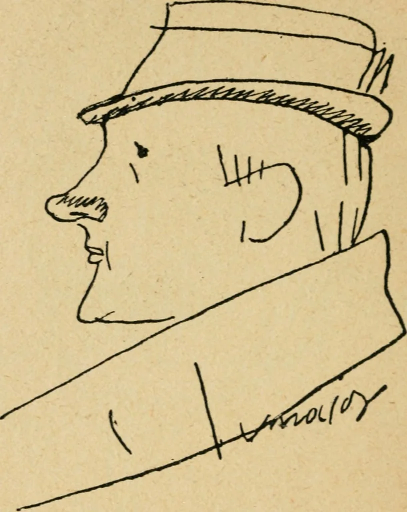 An illustration from Panoptikuma : irók és hirlapirók karrikaturái, 1913, leaf 99