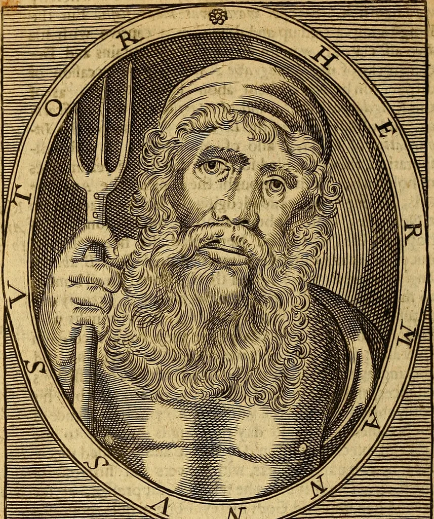 An illustration from [Pansébeia]: or, A view of all the religions in the world: with the severall church-governments, from the creation, to these times. Also, a discovery of all known heresies .., 1658, leaf 607