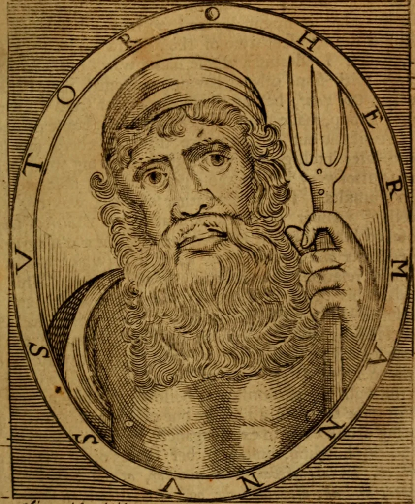 An illustration from Pansebeia, or, A view of all religions in the world : with the several church-governments, from the creation, till these times. Also, a discovery of all known heresies, in all ages and places: and choice observations and reflections throughout the whole., 1696, leaf 434